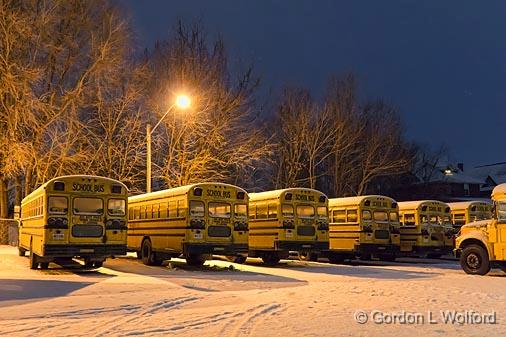 School Bus Park_03493-4.jpg - Photographed at Smiths Falls, Ontario, Canada.
